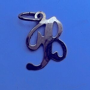 14k Yellow Gold, Madison Collection, Medium Script Initial B Pendant